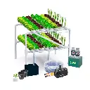Hydroponic Kit N16 NFT System for 128 Plants, Complete Indoor Garden with Nutrients, Seeds & Accessories