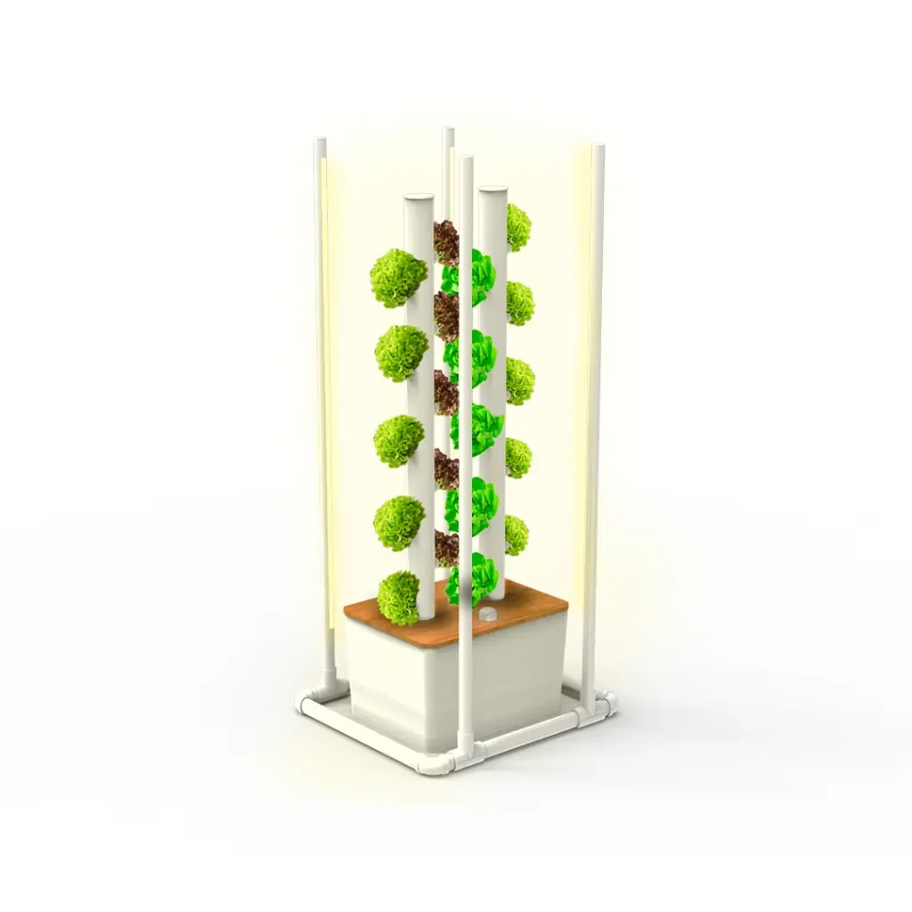 Hydroponic Kit N18 Tower System for 20 Plants, Complete Indoor Garden with Nutrients, Seeds & Accessories (No)