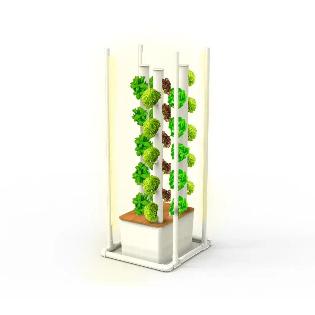 Hydroponic Kit N19 Tower System for 30 Plants, Complete Indoor Garden with Nutrients, Seeds & Accessories