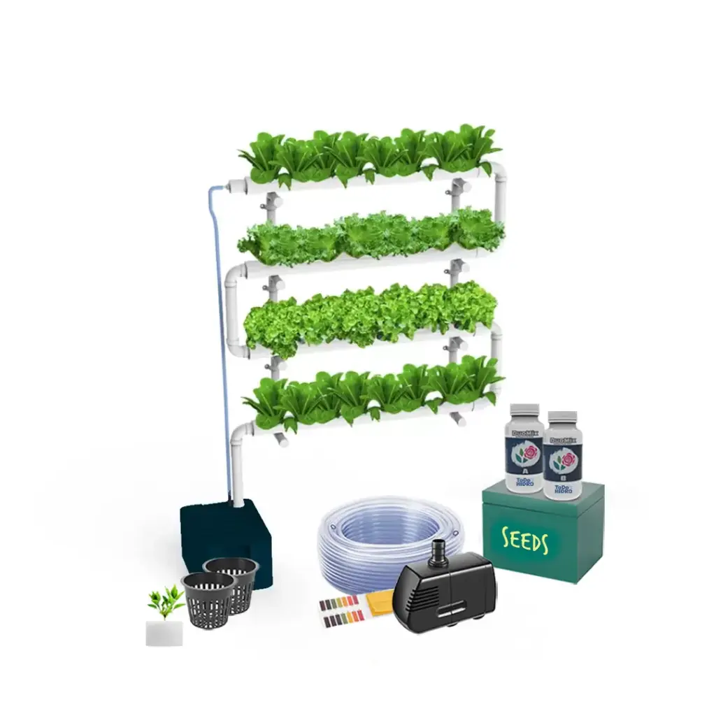 Hydroponic Kit N5 NFT System for 32 Plants, Complete Indoor Garden with Nutrients, Seeds & Accessories