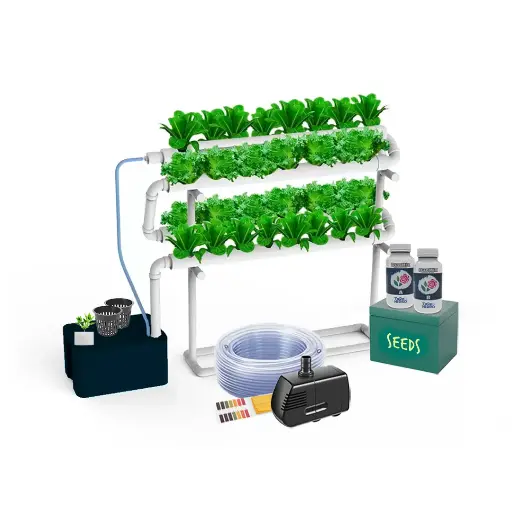 [KITWNUTRN2] Hydroponic Kit N2 NFT System for 32 Plants, Complete Indoor Garden with Nutrients, Seeds & Accessories